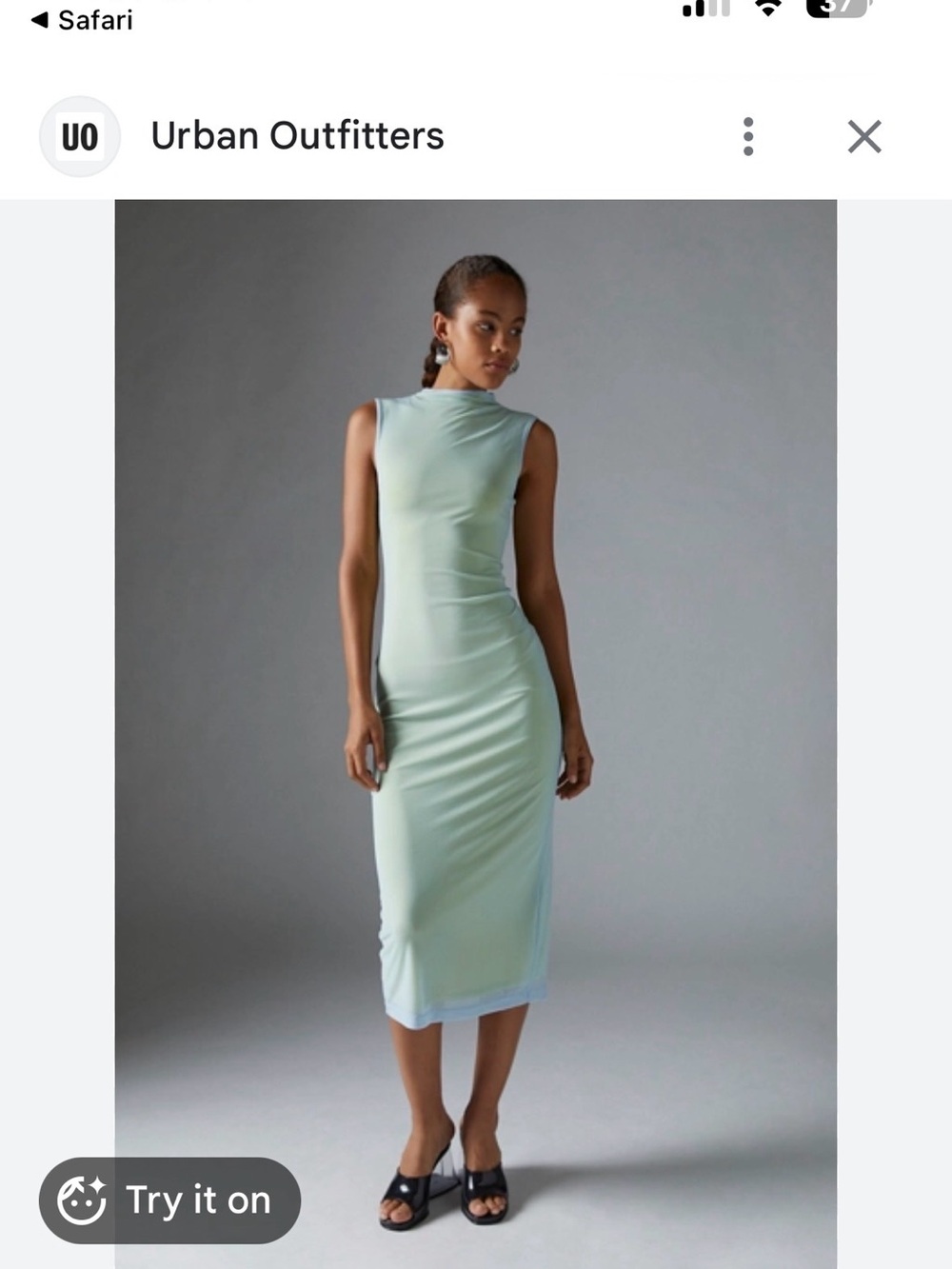Urban Outfitters Pale Mint Sleeveless Midi Dress